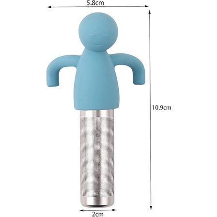 2 stk. rustfrit stål silikone te-infuser, hængende te-filter te-infuser til løs te silikone te-infusere til tekande, kopper og kop (blå