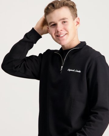 Jack & Jones JORNORREBRO EMB SWEAT HIGH NECK JNR Musta Villapuserot Pojat - Kids Brand Store