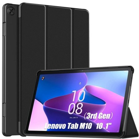 Tri-fold Etui til Lenovo Tab M10 Gen 3 Sleep - Wake Up Svart