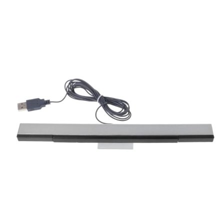 for Wii Sensor Bar Kablet Mottaker IR Signal Ray USB Plugg Fjernkontroll Erstatning Bevegelsessensor Bar Sølvgrå