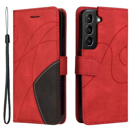 Teksturoitu nahkakotelo hihnalla Samsung Galaxy S22 - Punainen