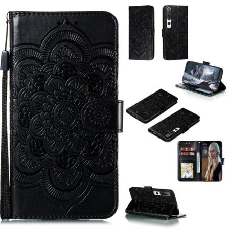Xiaomi Mi 10 / 10 Pro - Mandala Plånboksfodral - Svart Black Svart