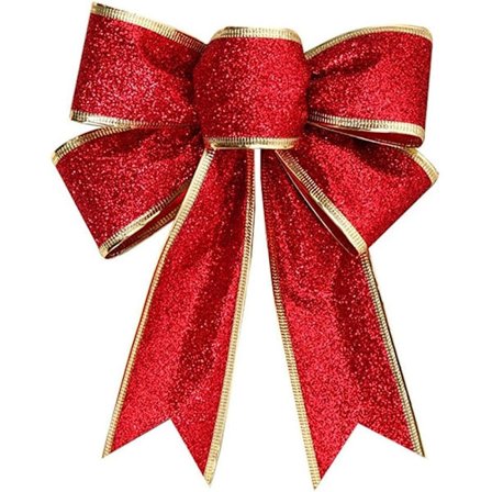 1 kpl joulunauhajouset, suuret joulukuusen rusetit riippuvat koristeet joulukuuseen seppeleisiin lahjapakkauksiin joulujuhlatarvikkeisiin (punainen)