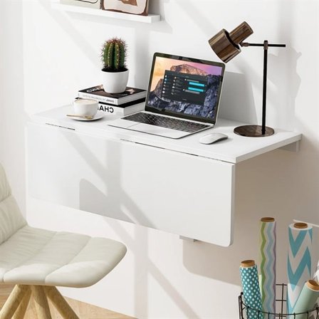 Väggmonterat fällbord 80 × 60 cm – Vit