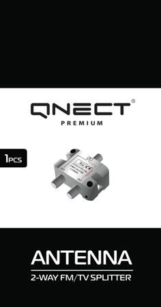 QNECT Antenna TV-splitter F-connector Class A 1-in/2-out