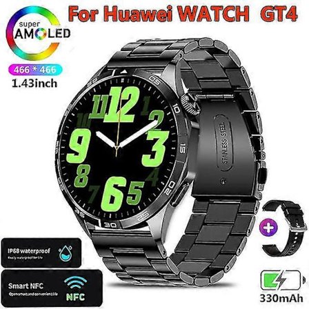 Watch GT4 För Huawei Smart Watch Vuxen GPS Tracker 1.43 Tum 466*466 HD Skärm Alltid Visning Bluetooth Samtal Smartwatch Ny