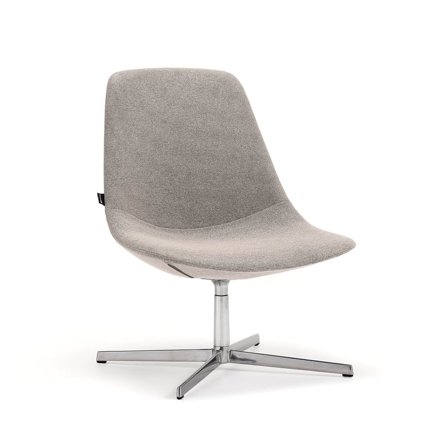 Loungesessel LANGLEY, gebürstetes Aluminium/Taupe