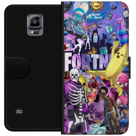 Kompatibelt Lommeboketui til Samsung Samsung Galaxy Note 4 Fortnite collage med Banana Peely, Victory Royale, Battle Bus og ikoniske skins, fargerikt