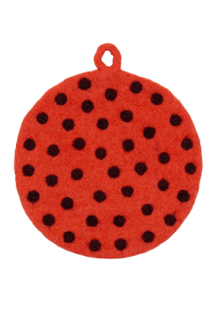 A World of Craft Felt Dot Grytlapp Kökstextil Orange Ø 22 cm