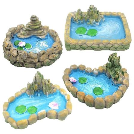 4 stk Fairy Garden Miniatyr Dam Ornamenter Resin Miniatyr Hagetilbehør Hjem Mikro Landskapsdekorasjon