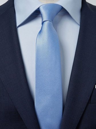 John Henric Men's Light Blue Tie Plain Size 6,5