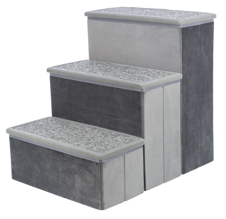 Trixie - Hundetrapp med oppbevaring, 34x45x50cm, Grå - Hund - Hundesenger & puter - Hundetrapper & bilramper - ZOO.no