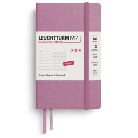Diary Weekly Planner & Notebook 2026 A6 Dusty Rose