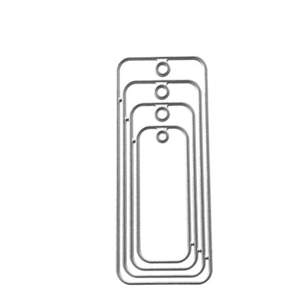 Rektangel Tag Metal Skærestencils DIY Scrapbog Album Stempel Papirkort