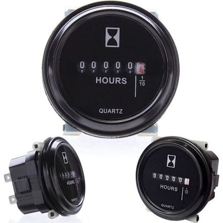 Timeteller, SH-1 rund timeteller, 12V 24V 36V timeteller for båttraktor, rund måler, 2& #39 Vanntett-LEY