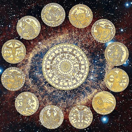 12 stk Kreative Tolv Konstellasjoner Stjernetegn Myntutfordring Gullbelagt Minnemynter Sett Hjemmedekor Håndverk Kunstsamling Gave