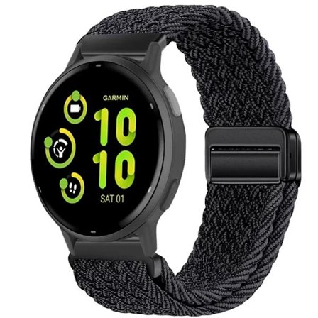 20mm 22mm Nylonarmband för Garmin Vivoactive 5/Active 5 Justerbart magnetiskt armband för Garmin Forerunner 55 165 Vivomove Trend