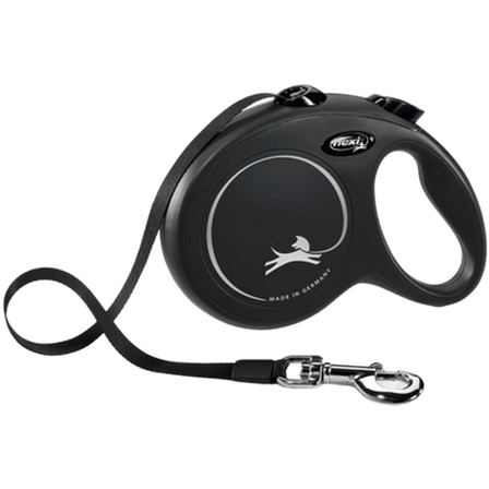 Flexi - Bånd New Classic Band Black Medium, 5 m, maks. 25 kg - Hund - Halsbånd - ZOO.no