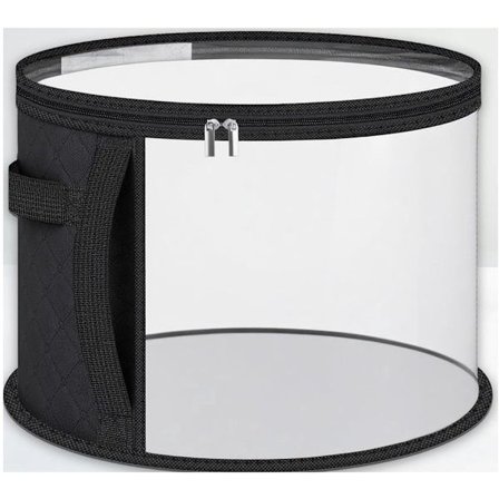 Gennemsigtig Hatteæske Organizer med Lynlåsvindue Ø42x26cm Stabelbar Foldbar til Baseballkasketter Stor Rund Skygge Opbevaring