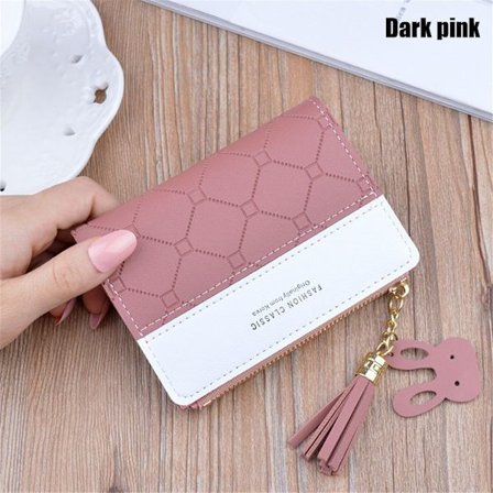 Korta plånböcker Plånbok MÖRKROSA