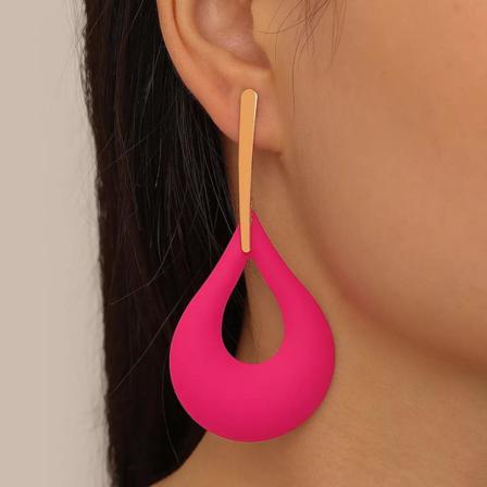 Orientaliska Unika Örhängen I Olika Färger Geometrisk Form Pink One Size