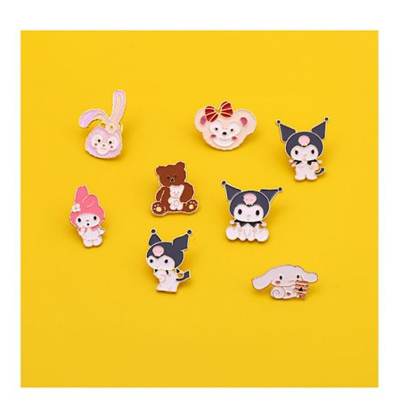 8 Pak Søde Tegneserie Brocher Emalie Pins Lapel Pins Badge til