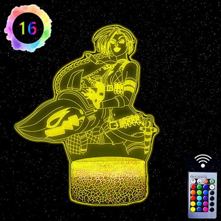 Jinx Arcane Lampe, Jinx Natlys til Pigers Soveværelse, 3D Illusion Lampe Anime Lys til Børneværelse