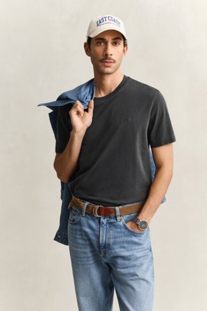 GANT Herren Gewaschenes T-Shirt (4XL) Schwarz