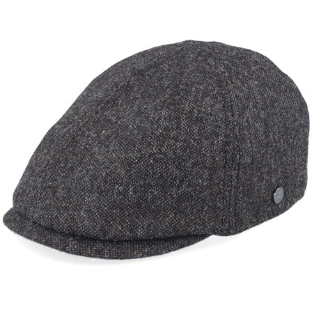 Lierys - Grey flatcap Czapka Z Daszkiem - Duck Cap Wool Charcoal Flatcap @ Hatstore