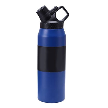 Rostfritt stål vakuumisoleringsflaska snygg innovativ hög kapacitet läckagesäker sportvattenflaska för utomhussporter bilresor 750 ml mörkblå