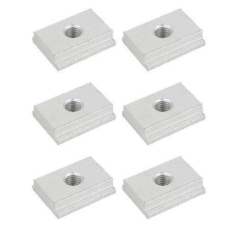 6 st T-spår muttrar, M8 T-skena glidmuttrar, aluminium spår muttrar, spår glidmuttrar, möbel spår muttrar