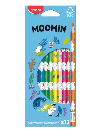 Dsignhouse Moomin | Moomin Wood Coloured Pencils Fsc X12 | 21.4X 9.5X 0.09CM