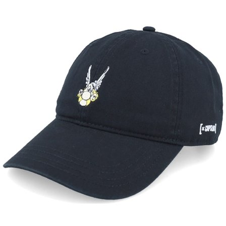 Capslab - Zwart unconstructed Cap - Asterix Black Dad Cap @ Hatstore