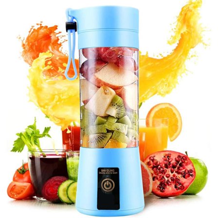 Bærbar Mini Blender USB Genopladelig 380ml til Smoothies, Shakes, Frisk Juice med Seks Blade - Letvægts Rejse Kontor Køkken