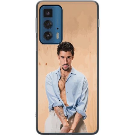 Yhteensopiva Puhelinkuori Motorola Edge 20 Pro Bad Bunny Super Bowl-inspiroima grafiikka, jossa NFL-trofe ja San Franciscon silta urheilusuunnitteluss