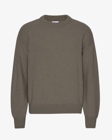 Oversized Merino Wool Crew - Dusty Olive - Male - XXS