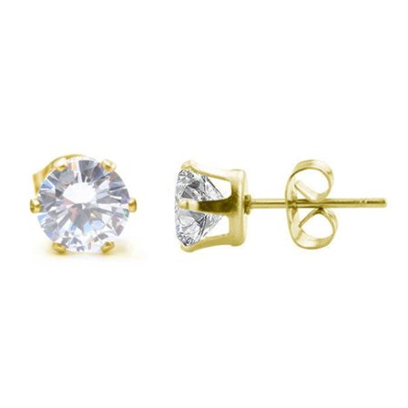 2-pack Guld Kristall Piercing Örhänge Piercingsmycke - 7mm