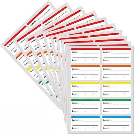 Aftagelige Skrivbare Frysemærker - 100 Ark - 6x3cm - Madmærkater - Ingen Rester