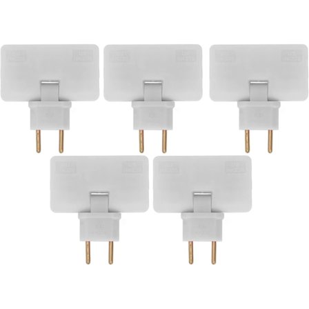 5 stk. Flade Stikkontakt Trådløs Stikkonverter 180 Graders Rotation 1 til 3 EU Stikadapter 110-250V til Placering Bag Møbler