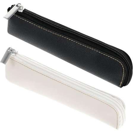 st små læder penalhuse, bærbart penalhus med lynlås, penalhus til kontorartikler og kosmetik, flerfarvet, skoletaske