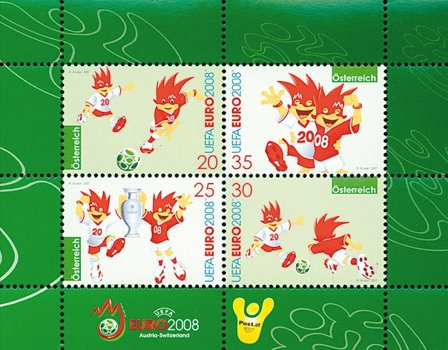 Østrig - UEFA Euro 2008 - Postfrisk miniark