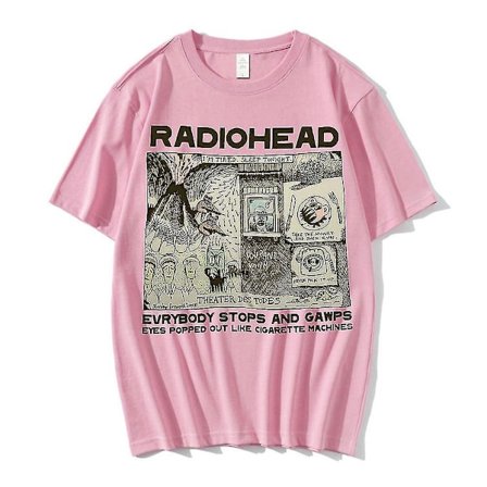 Vintage Radiohead T-shirt Hip Hop Engelskt Rockband T-shirts Herr Dam