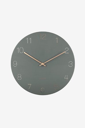 Karlsson - Veggklokke Charm Engraved Numbers - Grønn - Veggklokker & bordklokker - Fra Homeroom