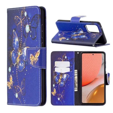 Wonderland Samsung Galaxy A72 5G Flip etui - Blå sommerfugl Blue
