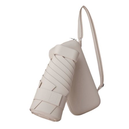 Reise Mini Paraply med Etui Bærbar Solblokkerende UV-beskyttelse Paraply Vindtett Lett Vanntett Sammenleggbar Sol Regn Paraply Lomme Parasoll