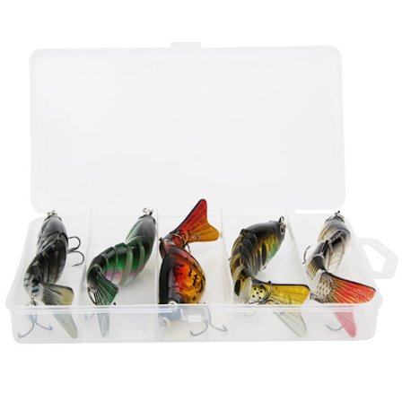 5 stk. 10 cm Multi Seksjon Kunstig Fiske Lokkemiddel Agnfiske Utstyr Synkende Wobbler med Krok