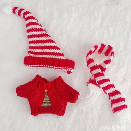 RU-2025 Ny MONSTER Juldräkt 17cm MONSTER Sittande Dräkt med Vintertröja, Hatt och Halsduk