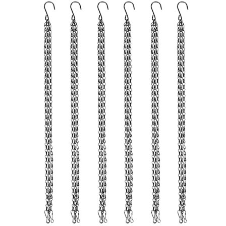 6 Pak Hængende Kæder, Heavy Duty 50cm Hængende Blomsterkurv Udskiftningskæde - 3 Punkt Haveplante