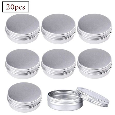 14 kpl 60 ml alumiinipurkit, pyöreät alumiinipurkit, kosmetiikkapurkit kierrekansilla DIY-askarteluun, matkatavarasäilytys Platina