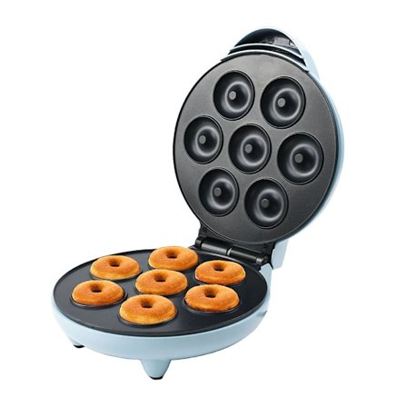 Mini Donut Maker, 7 huller Mini Donut Maskine, Non-Stick & Dobbeltsidet